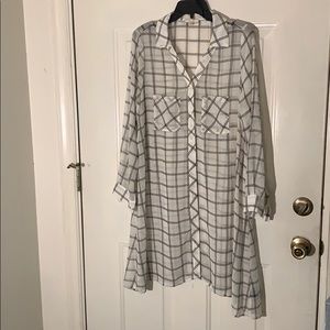 Pleione sheer window pane tunic.